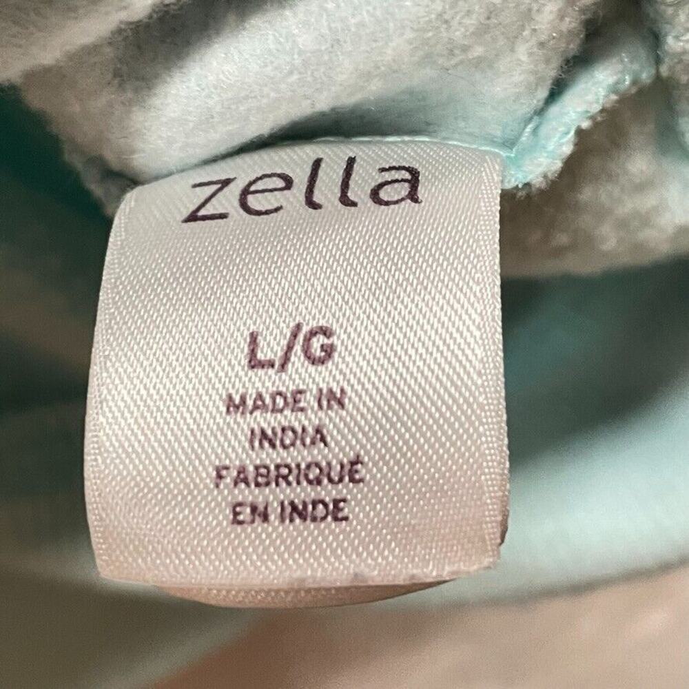 Zella Womens Cowl Neck Sweatshirt Large Mint Green Drawstring Pullover Athletic - Picture 7 of 11